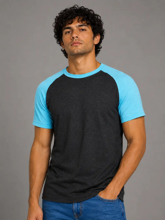 MEN'S 3/4 BASEBALL RAGLAN T-SHIRT SHORT SLEEVE