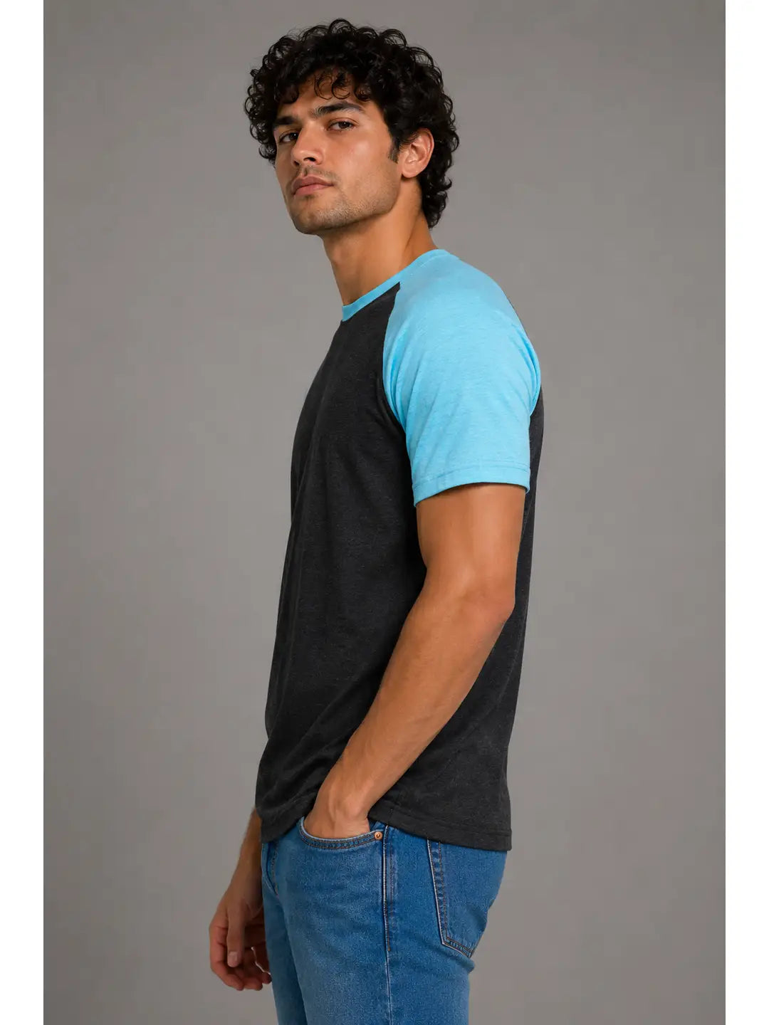 MEN'S 3/4 BASEBALL RAGLAN T-SHIRT SHORT SLEEVE