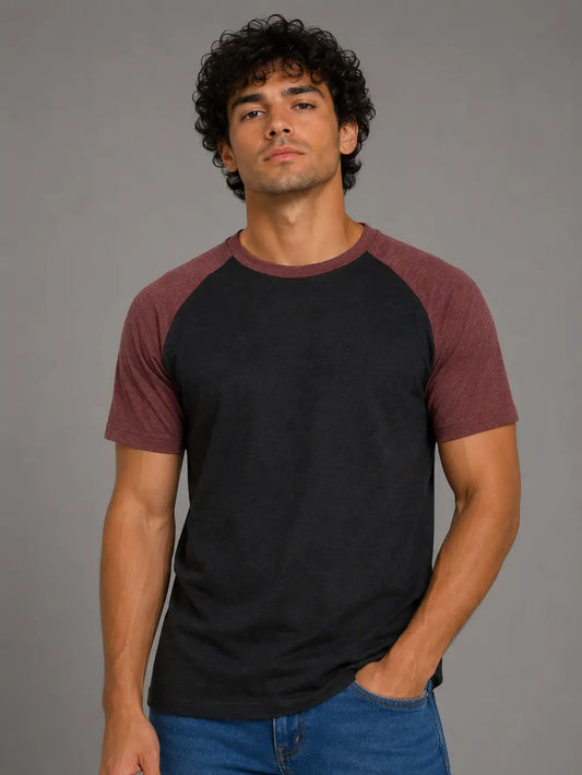 MEN'S 3/4 BASEBALL RAGLAN T-SHIRT SHORT SLEEVE
