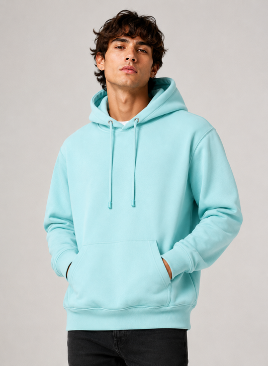 Unisex Fleece Pullover Hoodie #Turquoise