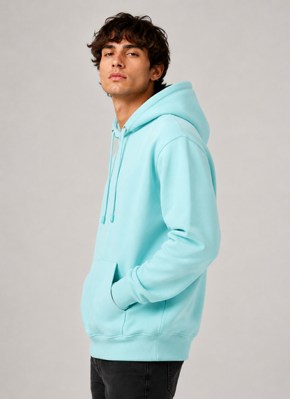 Unisex Fleece Pullover Hoodie #Turquoise