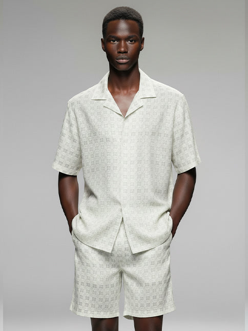 Men's Crochet Short Sleeve Shirt - #4069