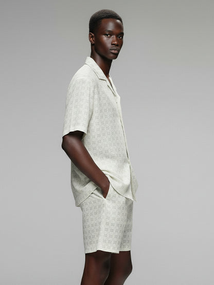 Men's Crochet Short Sleeve Shirt - #4069