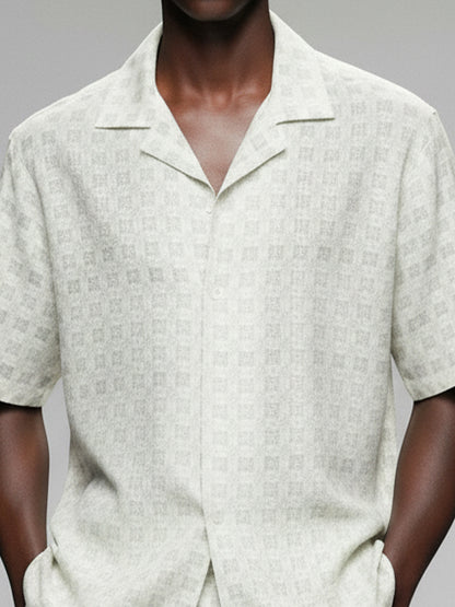 Men's Crochet Short Sleeve Shirt - #4069