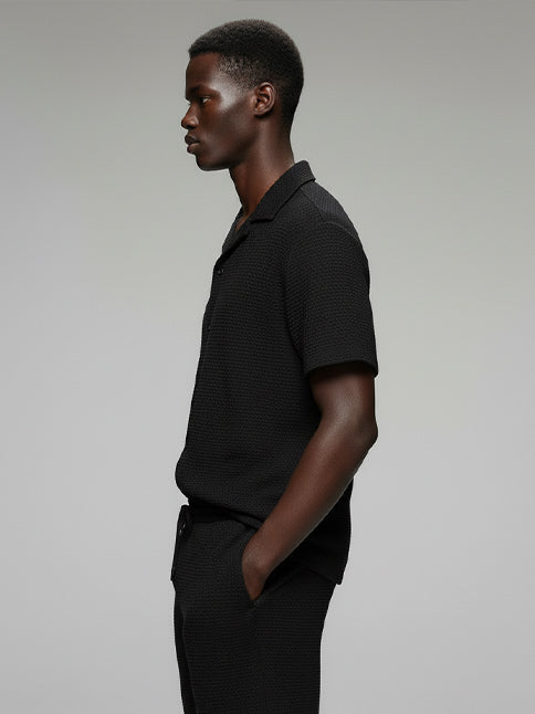 Men's Crochet Short Sleeve Shirt - #4070