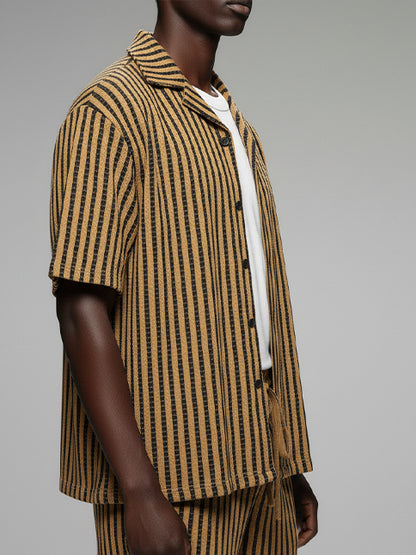 Men's Crochet Short Sleeve Shirt - #4071