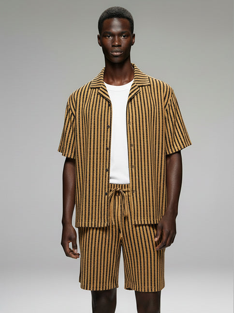 Men's Crochet Short Sleeve Shirt - #4071