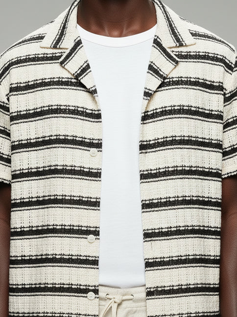 Men's Crochet Short Sleeve Shirt - #4077