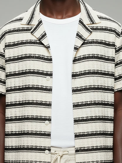 Men's Crochet Short Sleeve Shirt - #4077