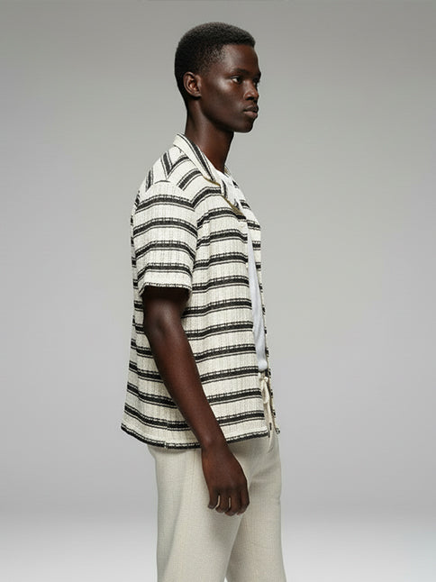 Men's Crochet Short Sleeve Shirt - #4077