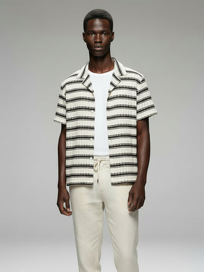 Men's Crochet Short Sleeve Shirt - #4077