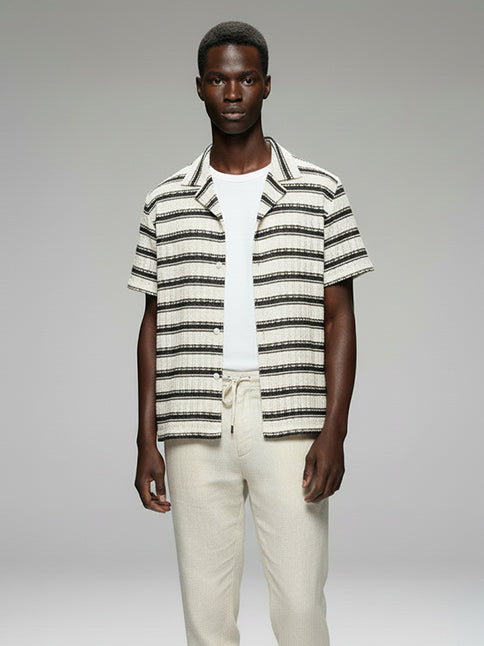 Men's Crochet Short Sleeve Shirt - #4077