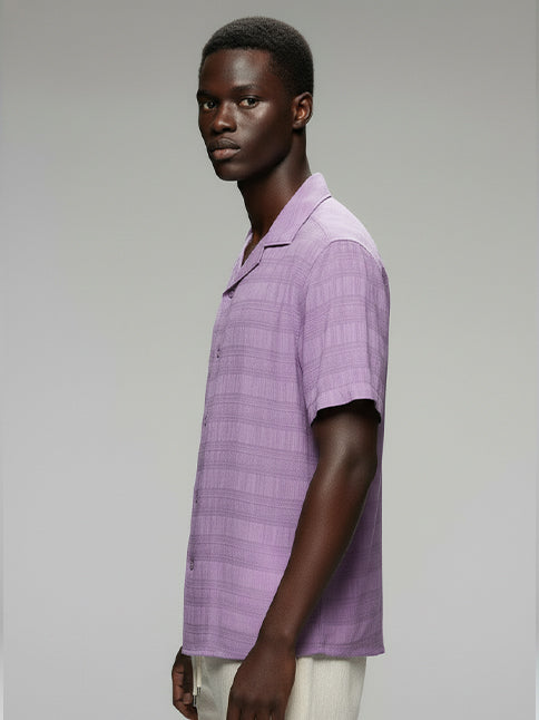 Men's Crochet Short Sleeve Shirt - #4029