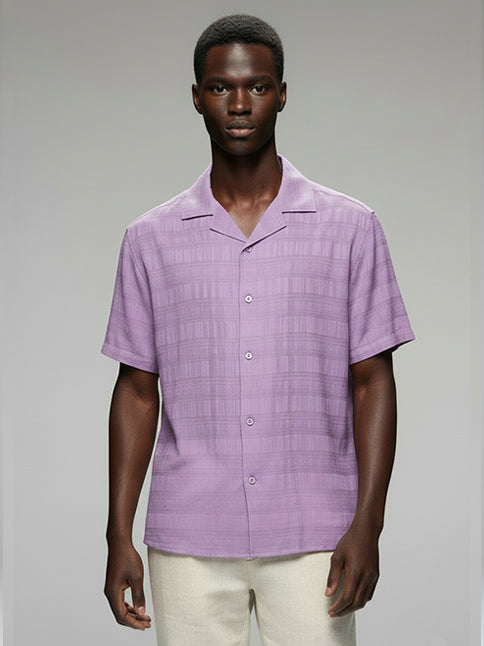 Men's Crochet Short Sleeve Shirt - #4029