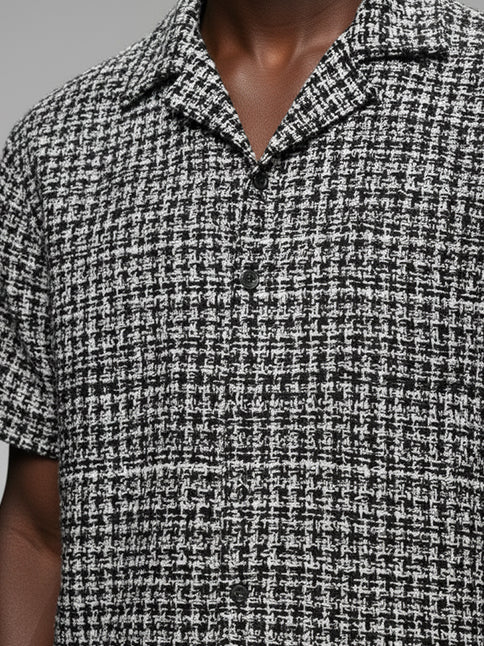 Men's Crochet Short Sleeve Shirt - #4082