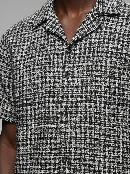 Men's Crochet Short Sleeve Shirt - #4082