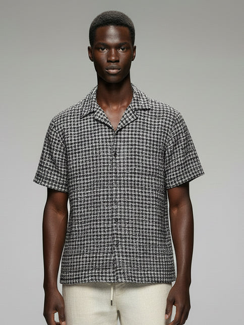 Men's Crochet Short Sleeve Shirt - #4082