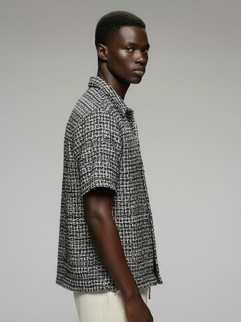 Men's Crochet Short Sleeve Shirt - #4082