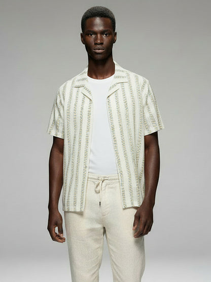 Crochet Short Sleeve Shirt - #4084