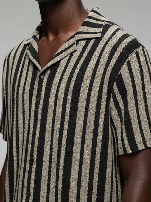 Men's Crochet Short Sleeve Shirt - #4083