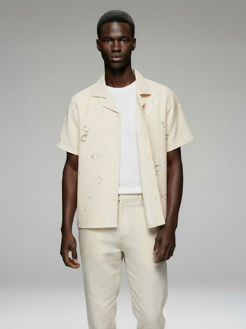 Men's Crochet Short Sleeve Shirt - #4064