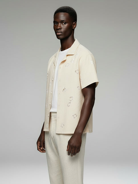 Men's Crochet Short Sleeve Shirt - #4064