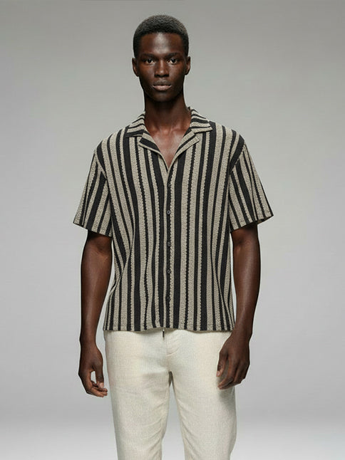 Men's Crochet Short Sleeve Shirt - #4083