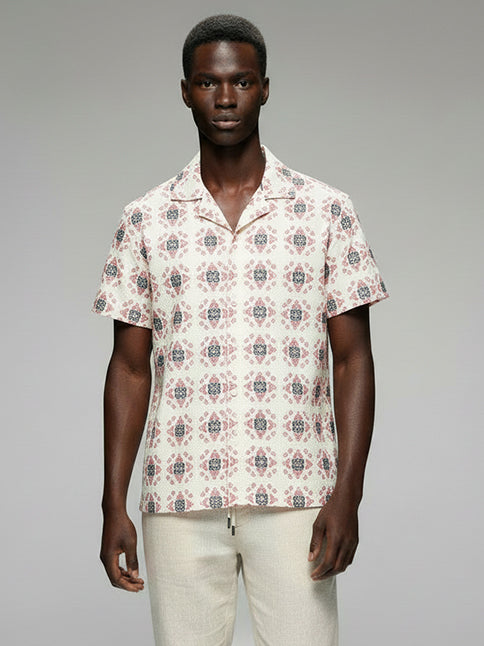 Men's Crochet Short Sleeve Shirt - #4074