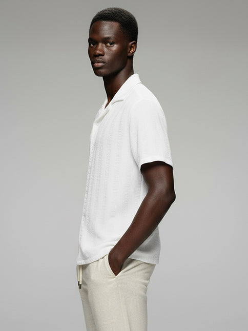 Crochet Short Sleeve Shirt - #4065