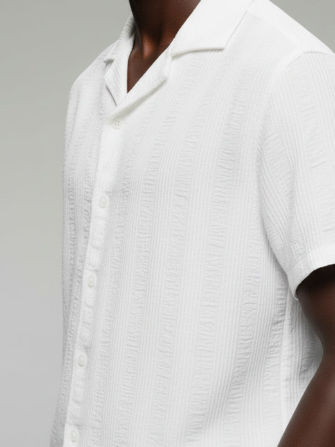 Crochet Short Sleeve Shirt - #4065