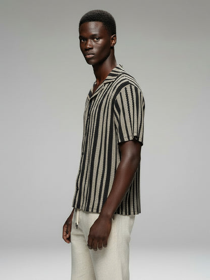 Men's Crochet Short Sleeve Shirt - #4083