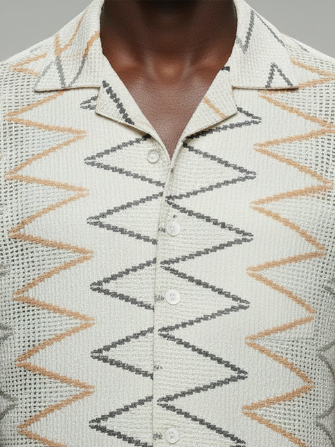 Crochet Short Sleeve Shirt - #4067