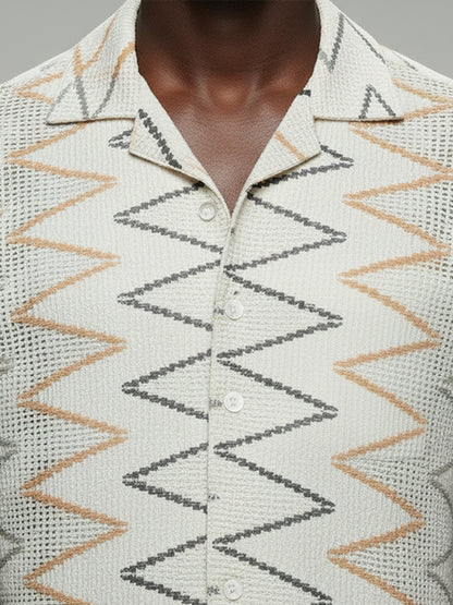 Crochet Short Sleeve Shirt - #4067
