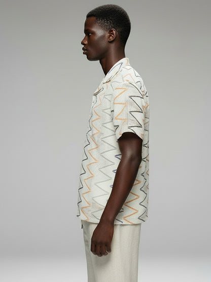 Crochet Short Sleeve Shirt - #4067