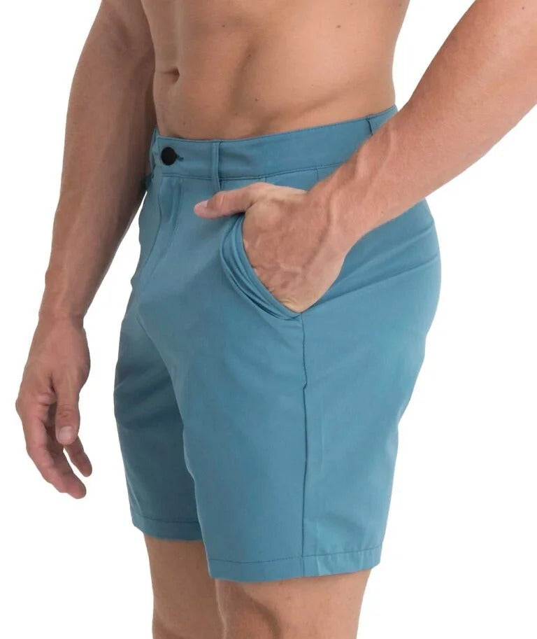 MENS HYBRID SWIMMING SHORTS (MARLINE BLUE)