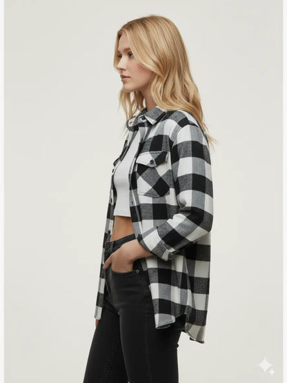 Flannel Long Sleeve Buffalo Plaid Shirt