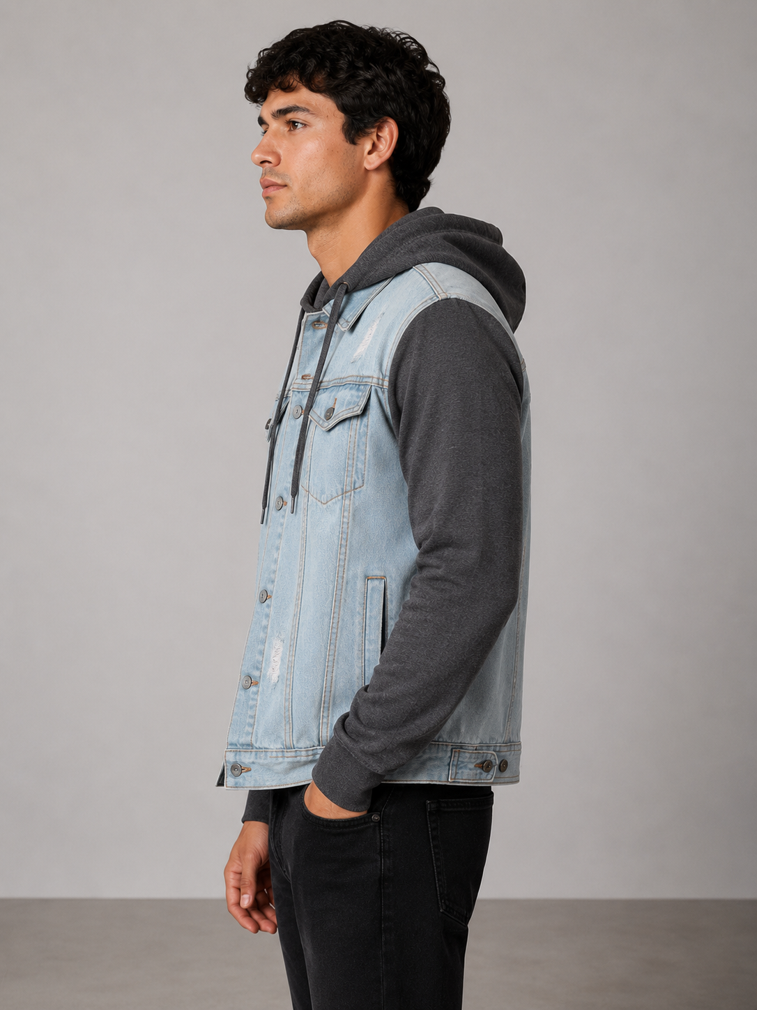 DENIM HOODIE JACKET - #LSB