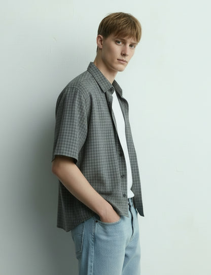 PLAID BOXY FIT SHIRT