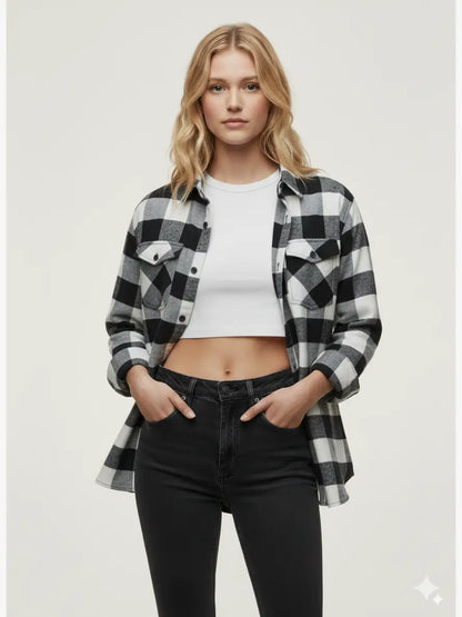 Flannel Long Sleeve Buffalo Plaid Shirt