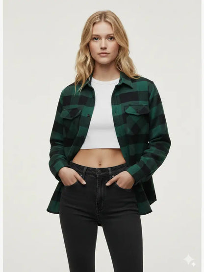 Flannel Long Sleeve Buffalo Plaid Shirt