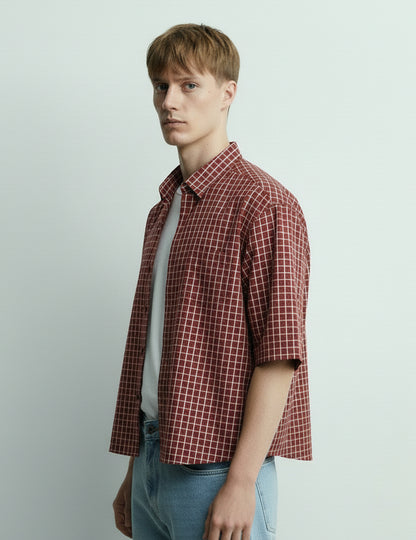 PLAID BOXY FIT SHIRT