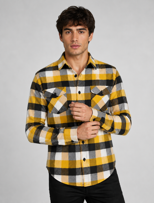 Flannel Long Sleeve Buffalo Plaid Shirt