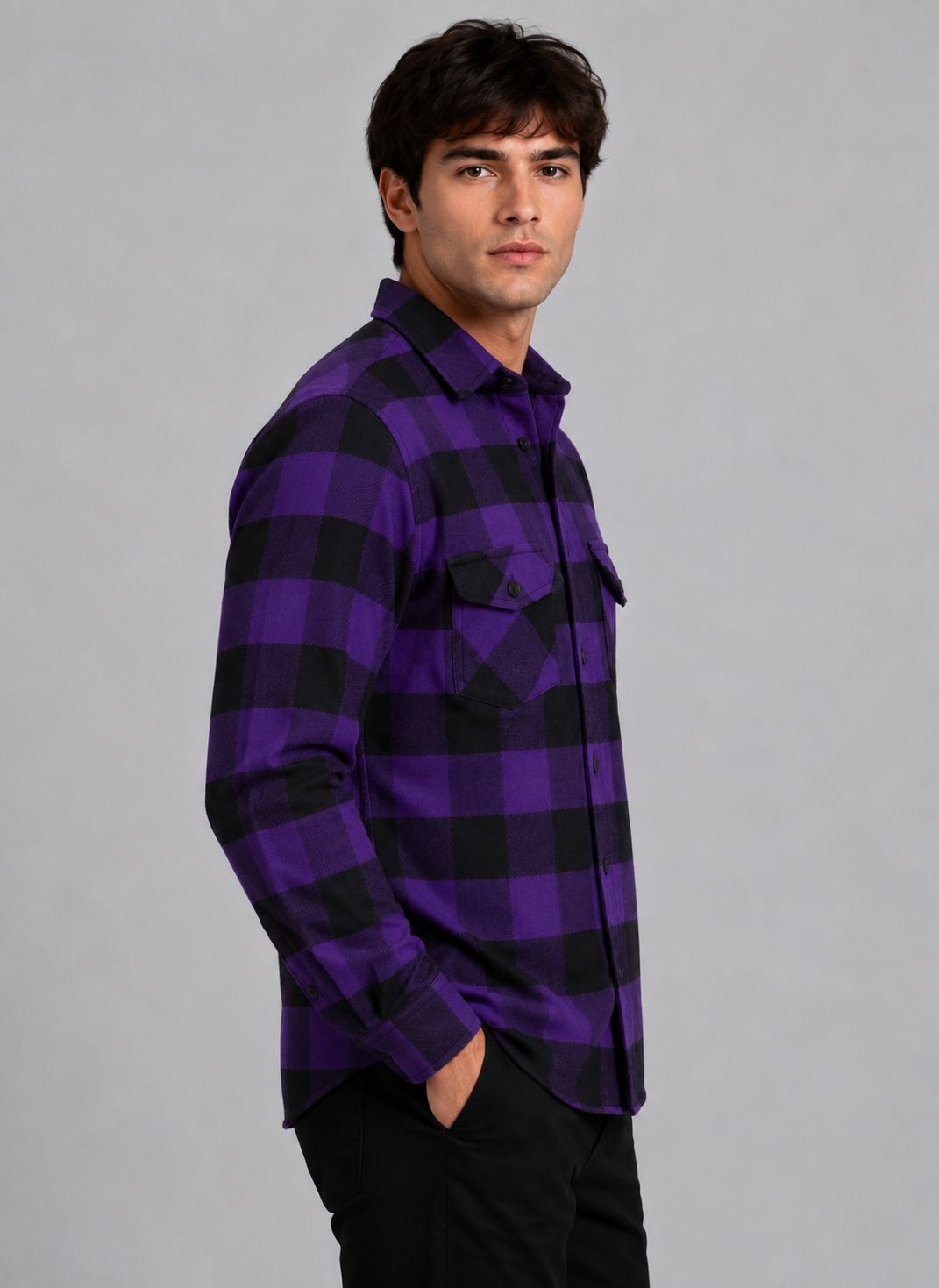 Flannel Long Sleeve Buffalo Plaid Shirt