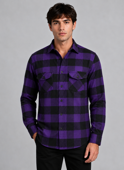 Flannel Long Sleeve Buffalo Plaid Shirt