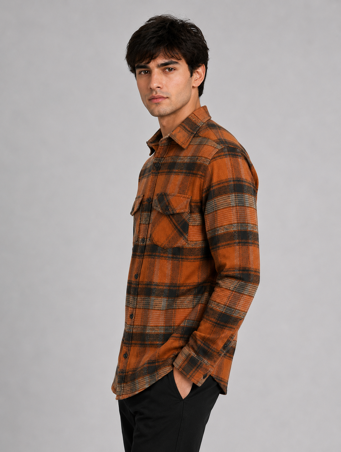 Flannel Long Sleeve Buffalo Plaid Shirt