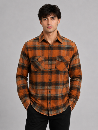 Flannel Long Sleeve Buffalo Plaid Shirt
