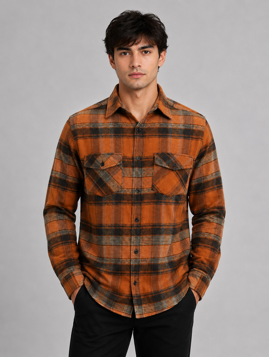 Flannel Long Sleeve Buffalo Plaid Shirt