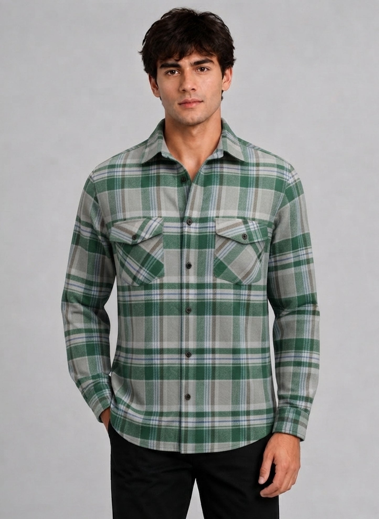 Flannel Long Sleeve Buffalo Plaid Shirt