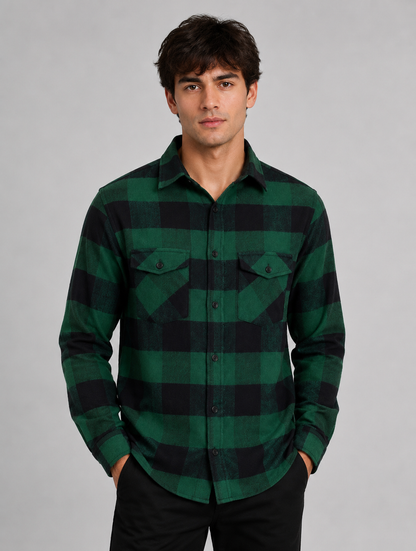 Flannel Long Sleeve Buffalo Plaid Shirt