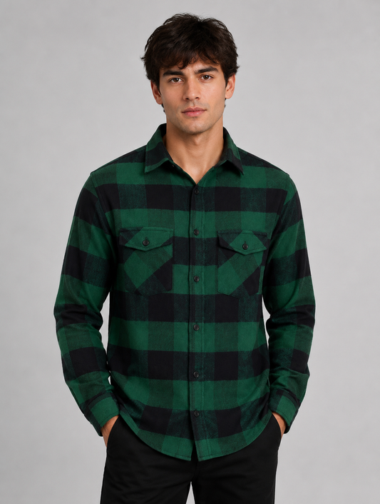 Flannel Long Sleeve Buffalo Plaid Shirt